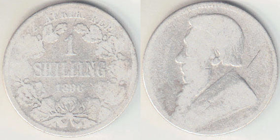 1896 South Africa silver Shilling A001872
